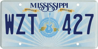 MS license plate WZT427