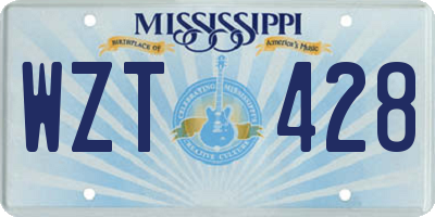MS license plate WZT428