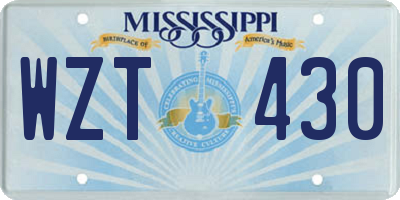 MS license plate WZT430