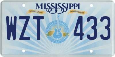 MS license plate WZT433