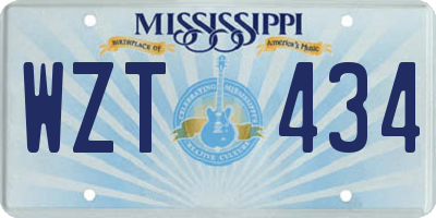 MS license plate WZT434