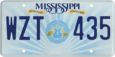 MS license plate WZT435
