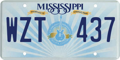 MS license plate WZT437