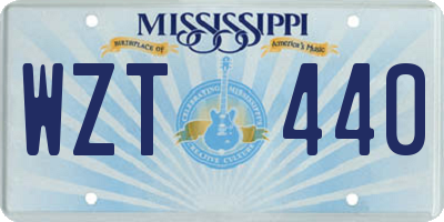 MS license plate WZT440