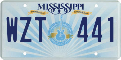 MS license plate WZT441