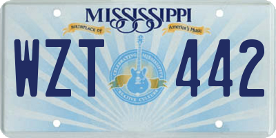 MS license plate WZT442