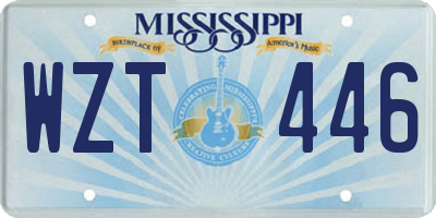 MS license plate WZT446