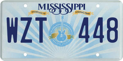 MS license plate WZT448