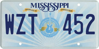 MS license plate WZT452