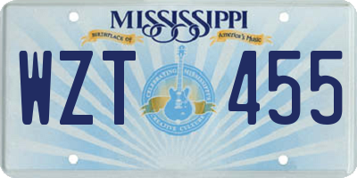 MS license plate WZT455
