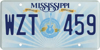 MS license plate WZT459
