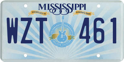 MS license plate WZT461
