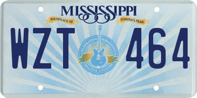 MS license plate WZT464