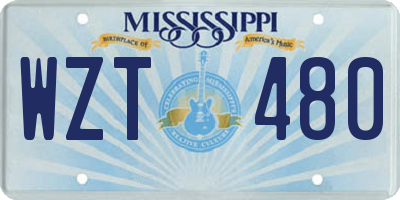 MS license plate WZT480