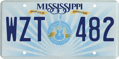 MS license plate WZT482