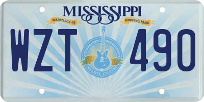MS license plate WZT490