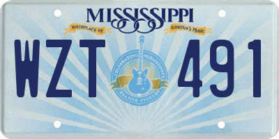 MS license plate WZT491