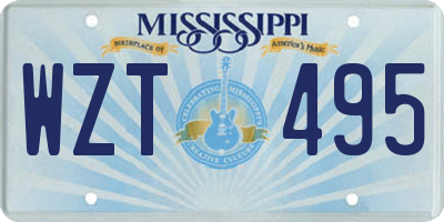 MS license plate WZT495