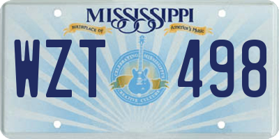 MS license plate WZT498