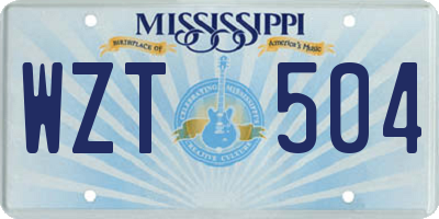 MS license plate WZT504