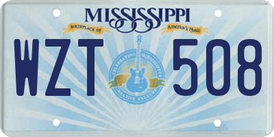 MS license plate WZT508
