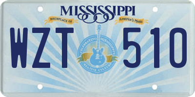 MS license plate WZT510