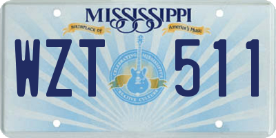MS license plate WZT511