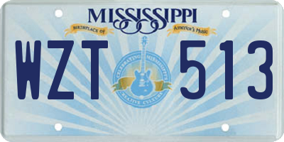 MS license plate WZT513