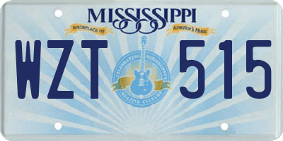 MS license plate WZT515