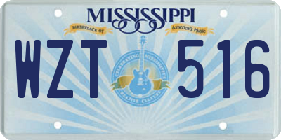 MS license plate WZT516