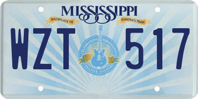 MS license plate WZT517