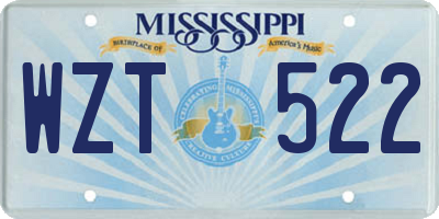 MS license plate WZT522