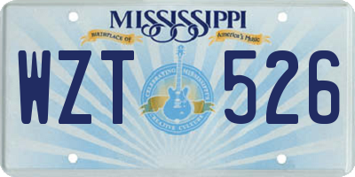 MS license plate WZT526