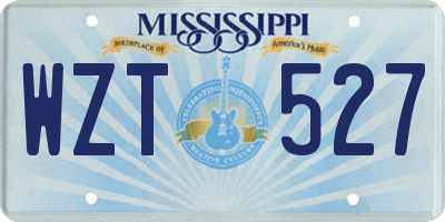 MS license plate WZT527