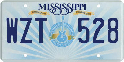 MS license plate WZT528