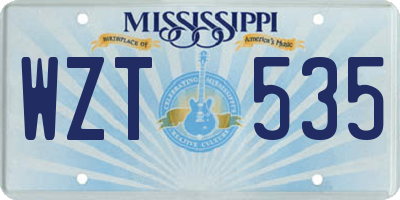 MS license plate WZT535