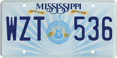 MS license plate WZT536