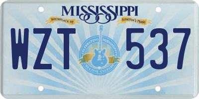 MS license plate WZT537