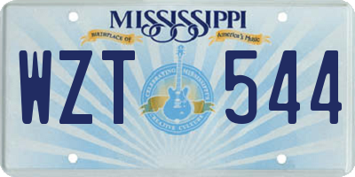 MS license plate WZT544