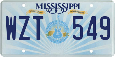 MS license plate WZT549