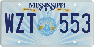 MS license plate WZT553