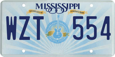 MS license plate WZT554