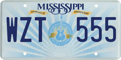 MS license plate WZT555