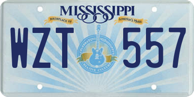 MS license plate WZT557