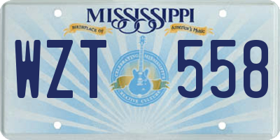 MS license plate WZT558