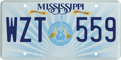 MS license plate WZT559