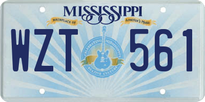 MS license plate WZT561