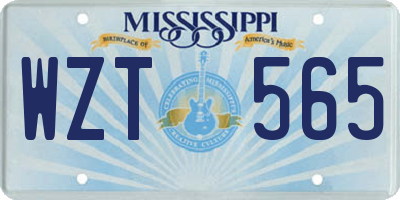 MS license plate WZT565