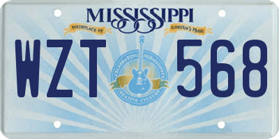 MS license plate WZT568