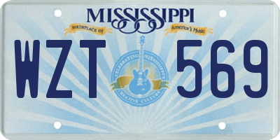 MS license plate WZT569